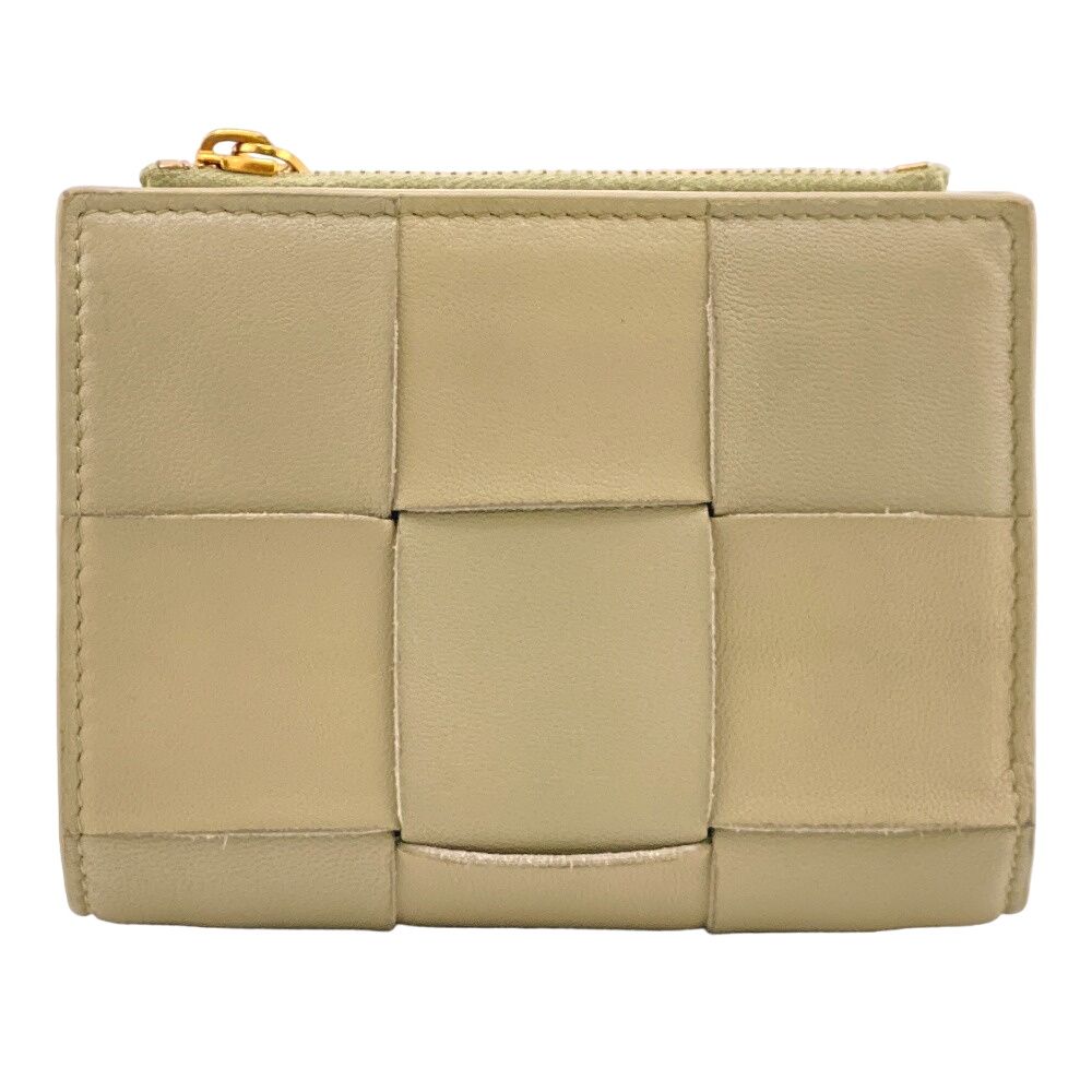 Bottega Veneta Maxi Intrecciato Bifold Wallet Coin Purse Bill Green