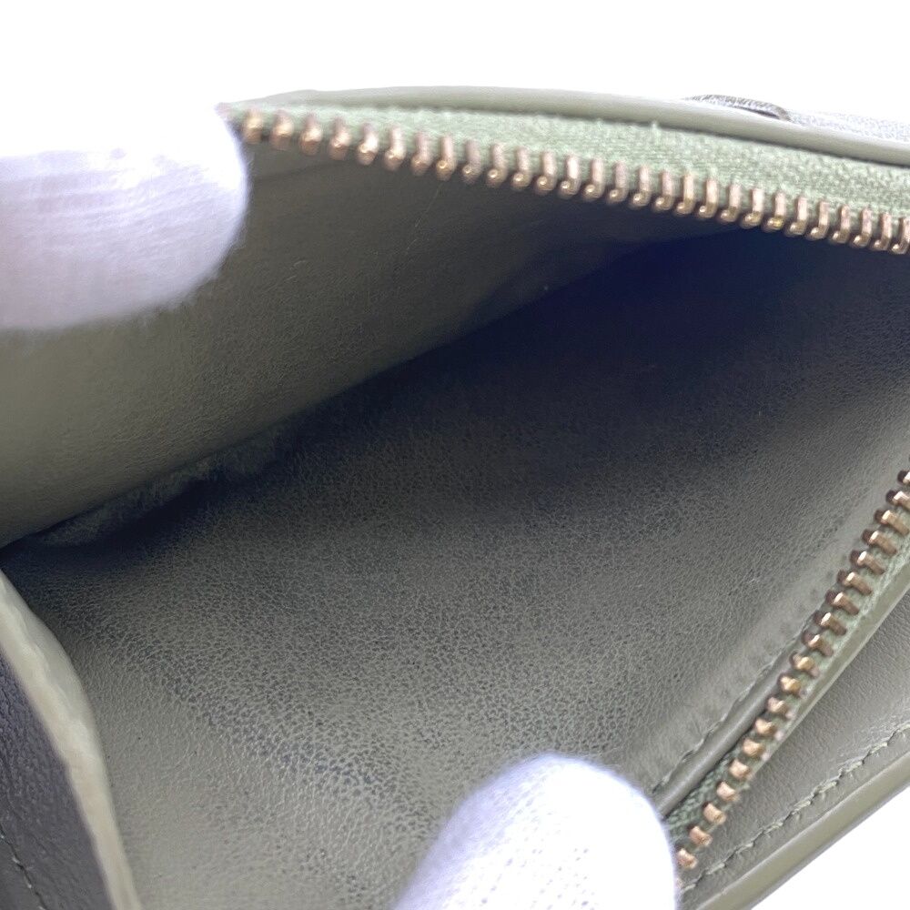 Bottega Veneta Maxi Intrecciato Bifold Wallet Coin Purse Bill Green — view 7