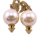 Gucci Interlocking Rhinestone Earrings Gold — view 2