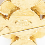 Chanel CC Stone Cross Brooch Gold Brown Plated — view 5