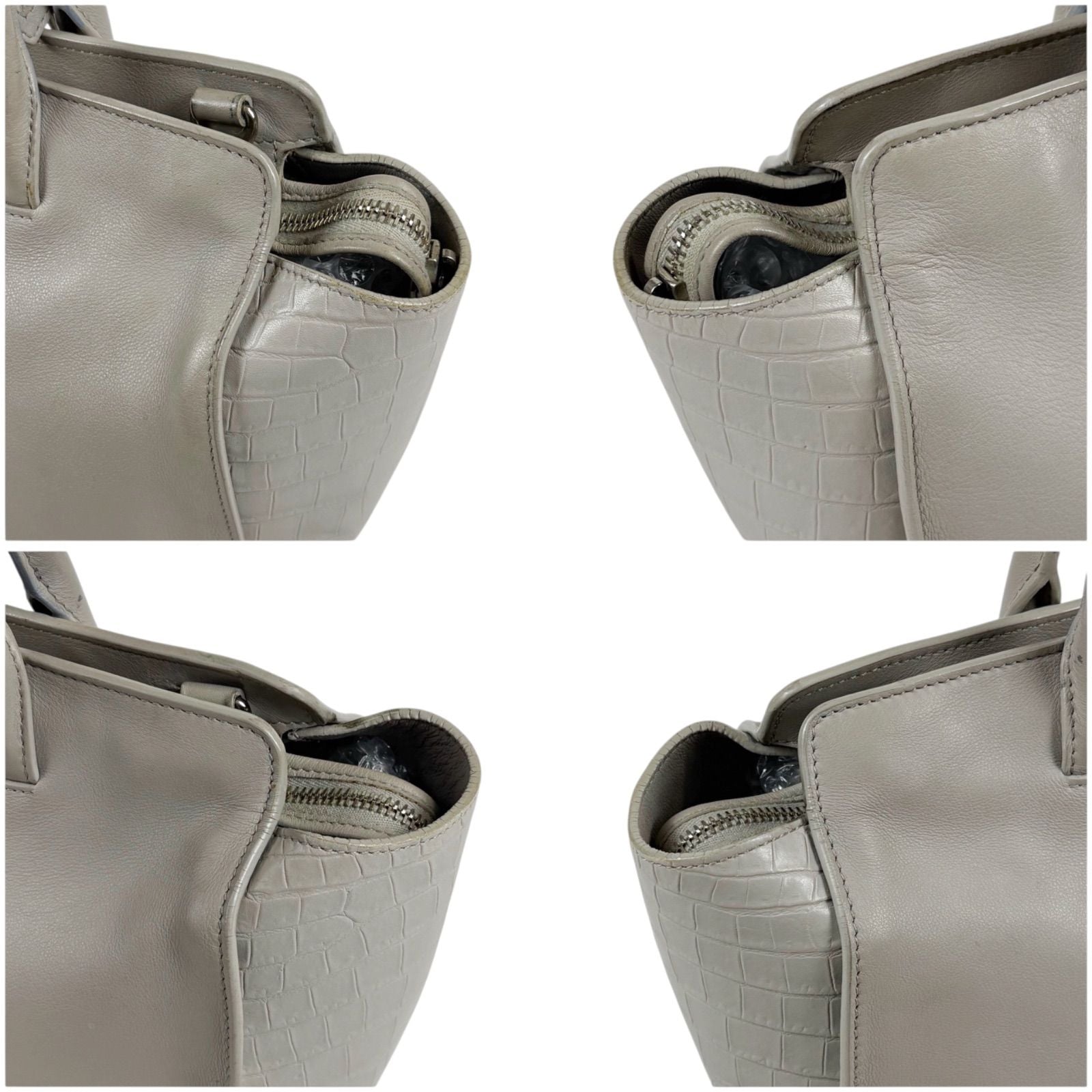 Saint Laurent Paris Baby Downtown Cabas Croco Handbag — view 4