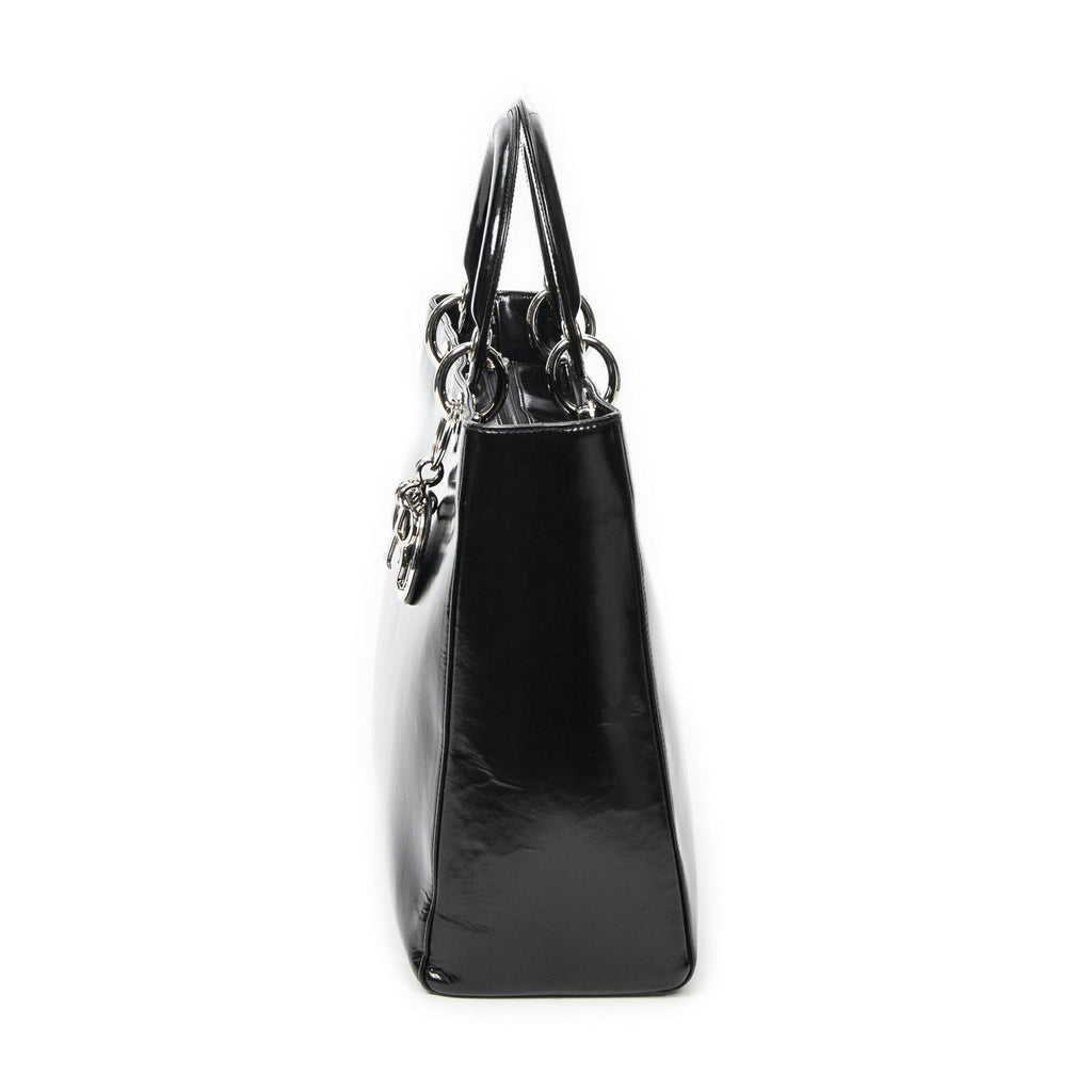 Dior Lady Dior Zip Black Smooth Leather Handbag — view 3