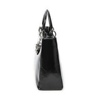 Dior Lady Dior Zip Black Smooth Leather Handbag — view 3