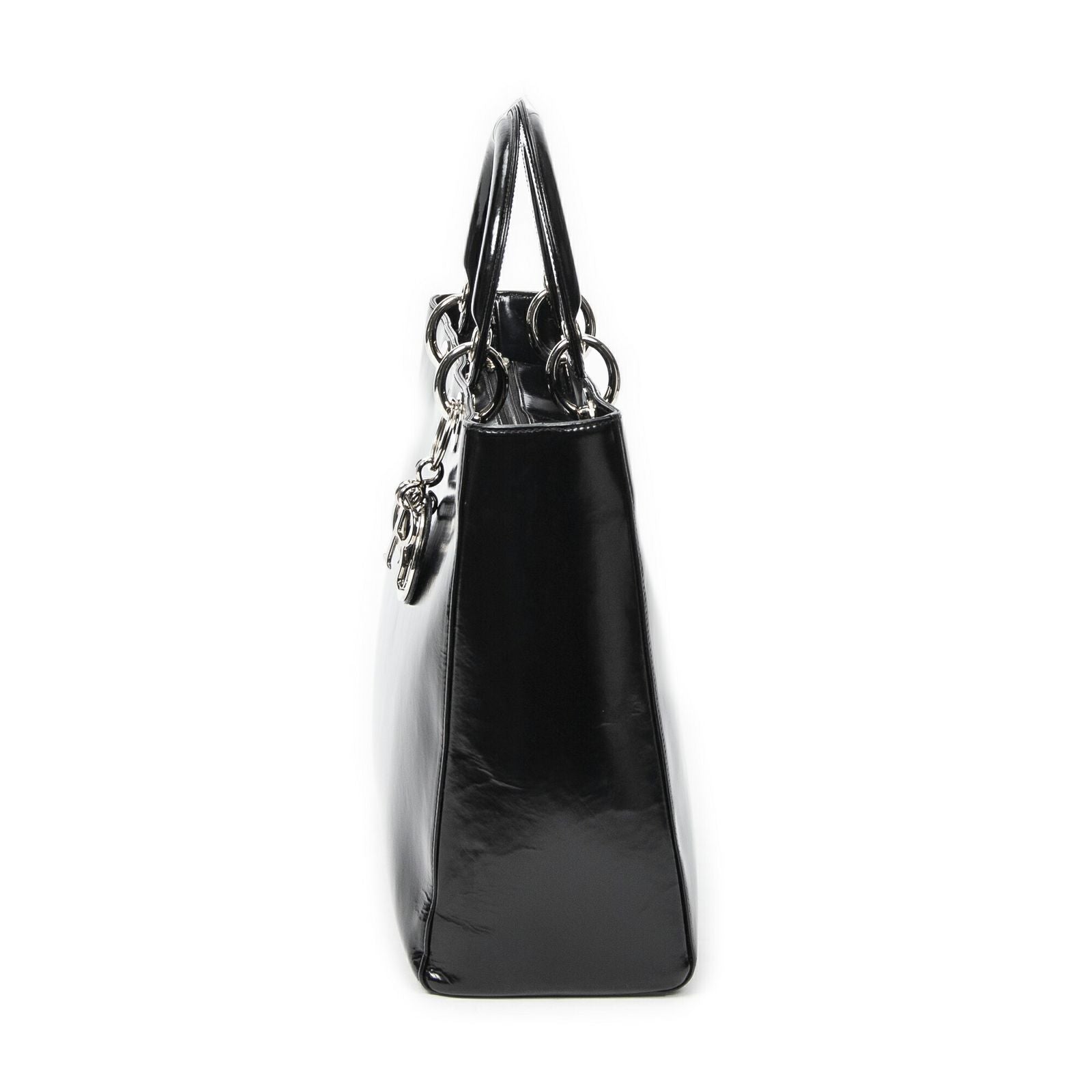 Dior Lady Dior Zip Black Smooth Leather Handbag — view 3
