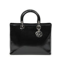 Dior Lady Dior Zip Black Smooth Leather Handbag