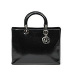 Dior Lady Dior Zip Black Smooth Leather Handbag