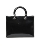 Dior Lady Dior Zip Black Smooth Leather Handbag — view 5