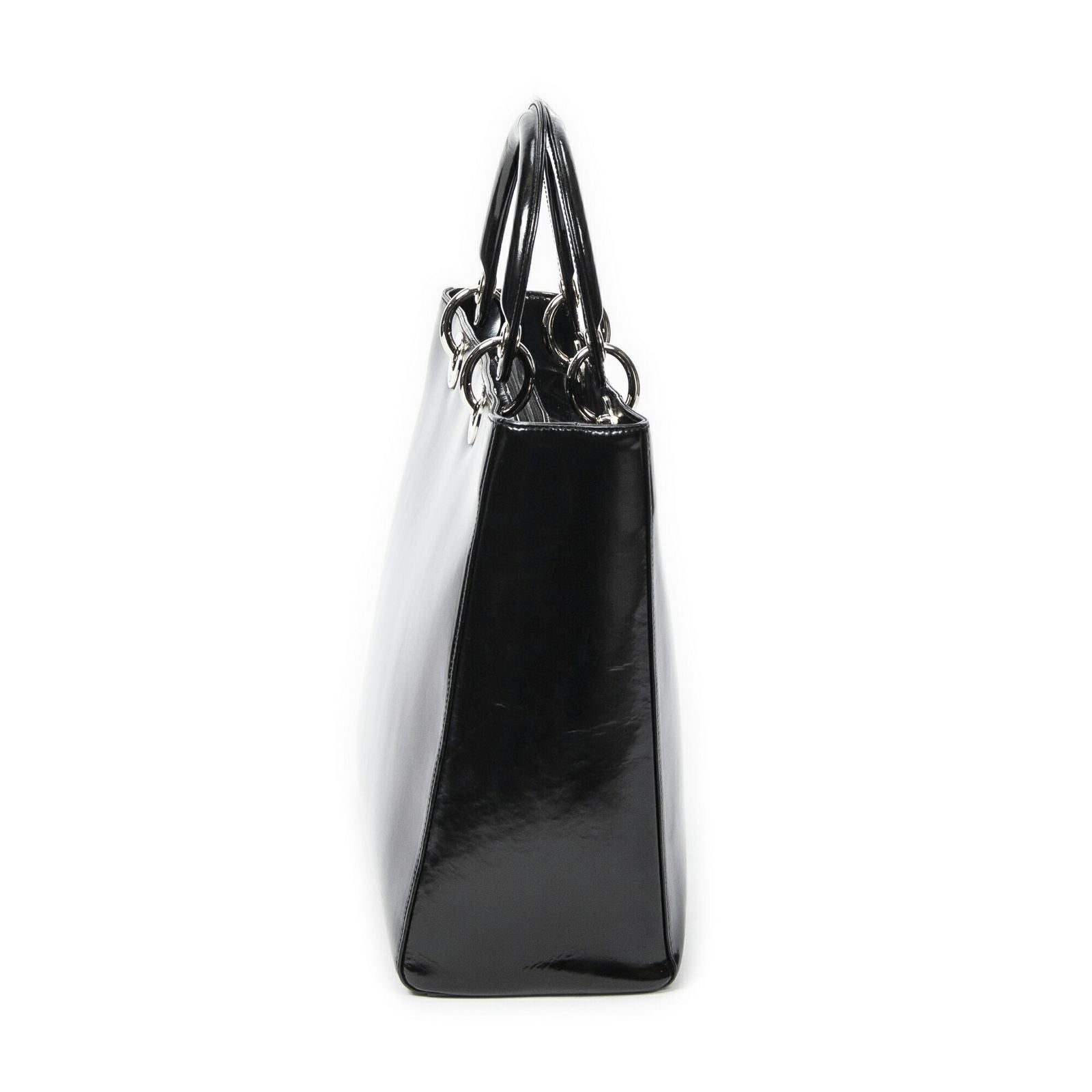 Dior Lady Dior Zip Black Smooth Leather Handbag — view 4