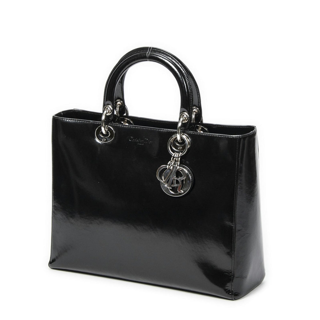 Dior Lady Dior Zip Black Smooth Leather Handbag — view 2