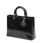 Dior Lady Dior Zip Black Smooth Leather Handbag — view 2