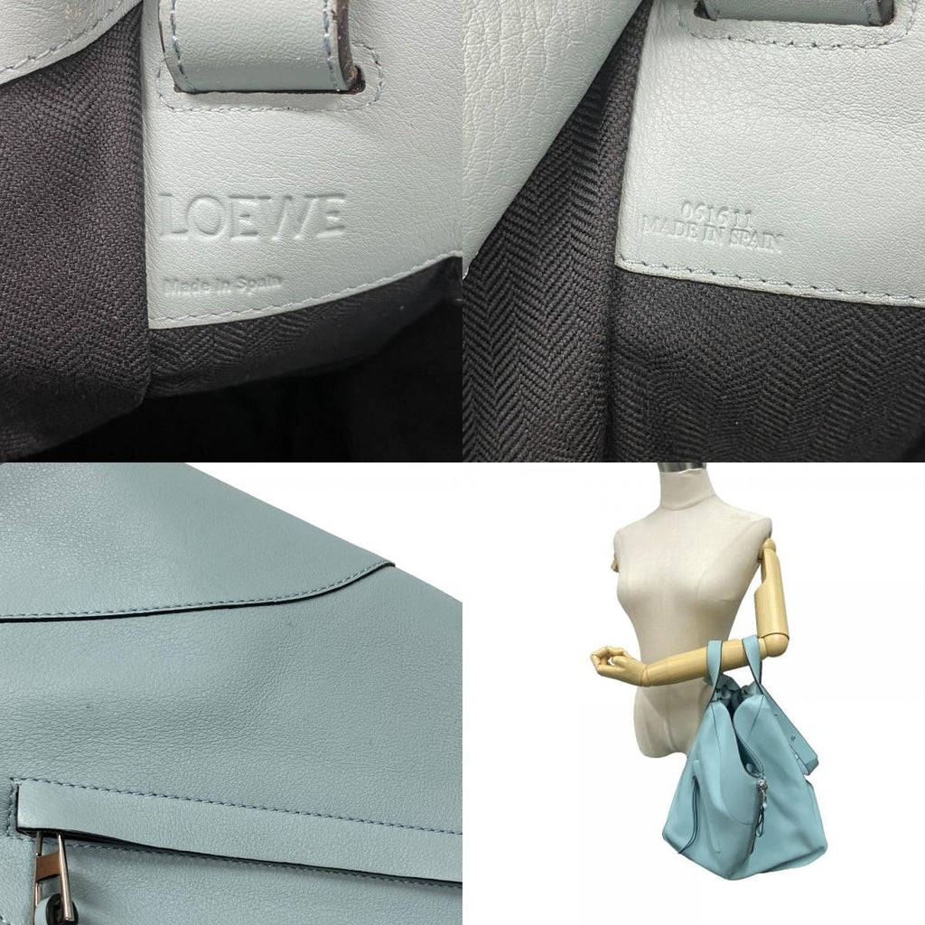 Loewe Hammock Large 2-Way Leather Shoulder Bag Blue — view 8