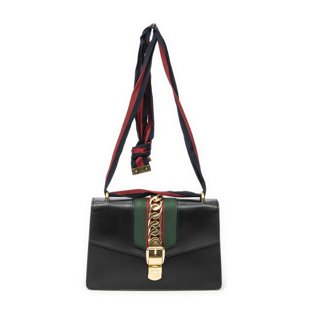 Gucci Small Sylvie Bag Black Calfskin Leather