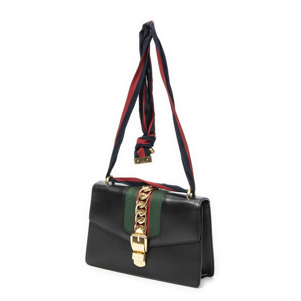 Gucci Small Sylvie Bag Black Calfskin Leather — view 2