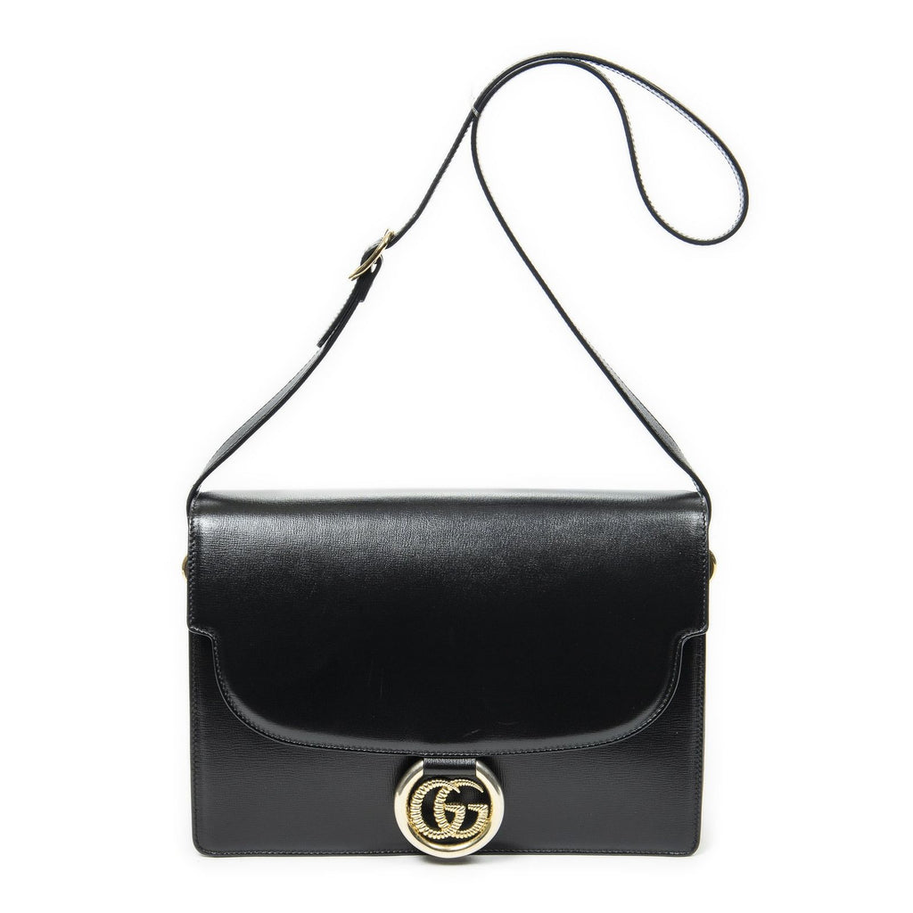 Gucci Torsion GG Sling Bag Black Studded Calfskin