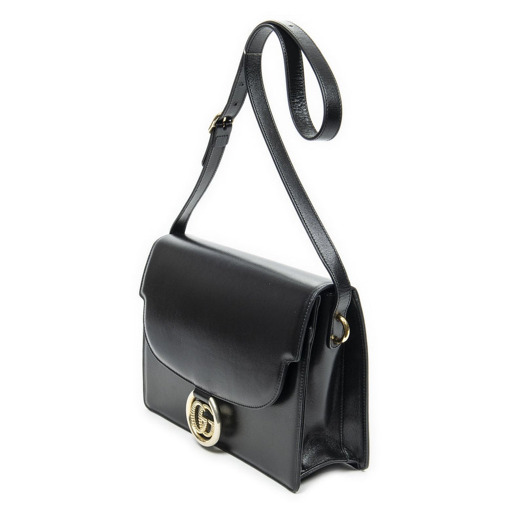 Gucci Torsion GG Sling Bag Black Studded Calfskin — view 2
