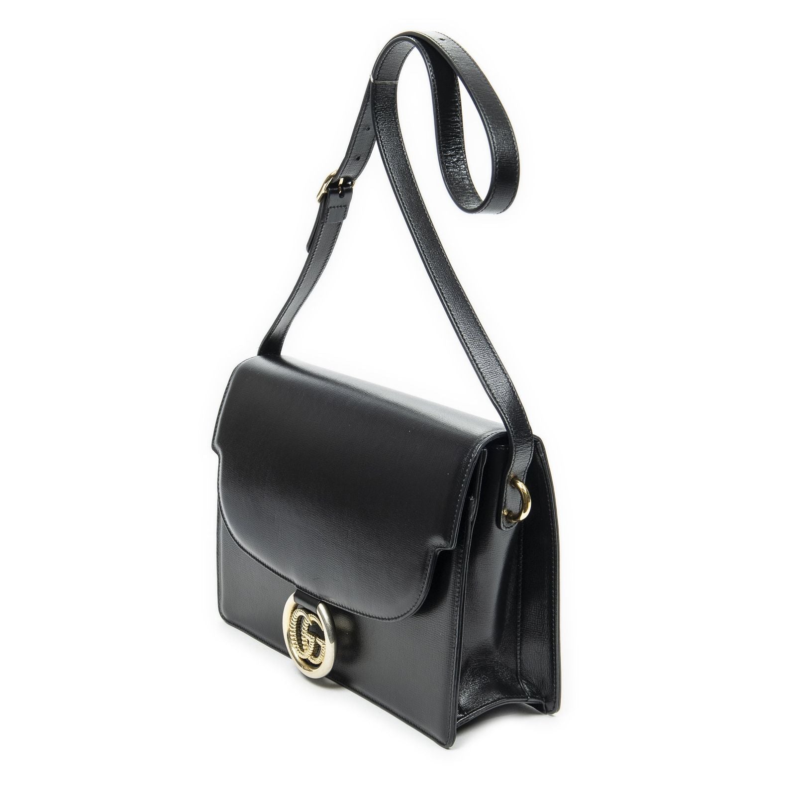 Gucci Torsion GG Sling Bag Black Studded Calfskin — view 2