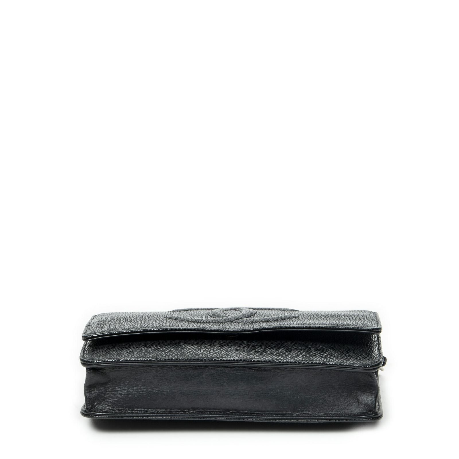Chanel Classic Chain Wallet Black Quilted Caviar Leather — view 6