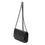 Chanel Classic Chain Wallet Black Quilted Caviar Leather — view 2