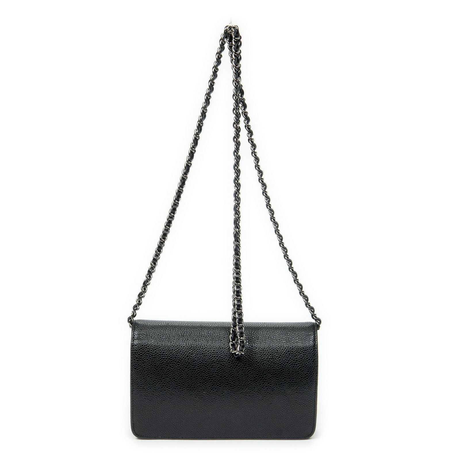 Chanel Classic Chain Wallet Black Quilted Caviar Leather — view 5