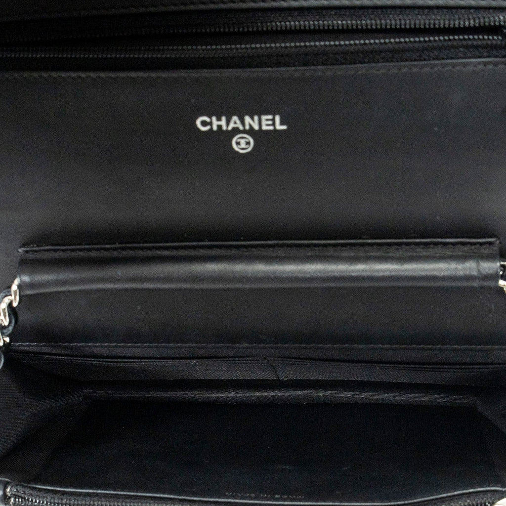Chanel Classic Chain Wallet Black Quilted Caviar Leather — view 9