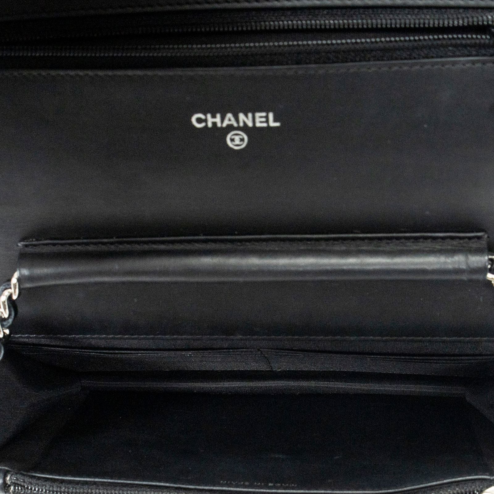 Chanel Classic Chain Wallet Black Quilted Caviar Leather — view 9
