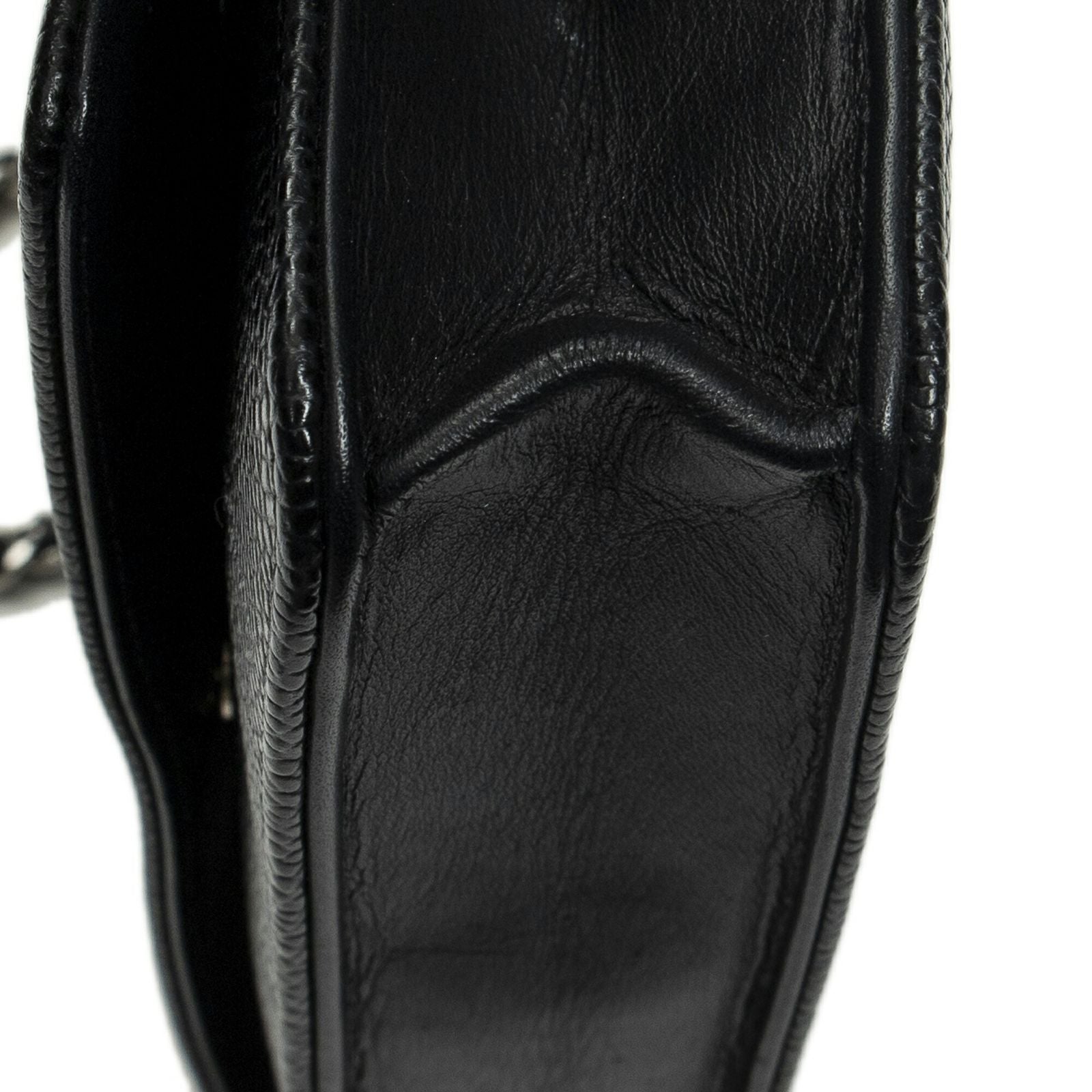 Chanel Classic Chain Wallet Black Quilted Caviar Leather — view 8