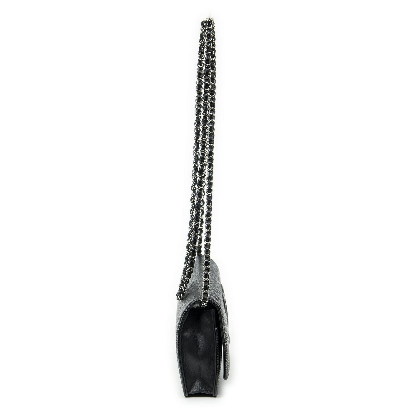 Chanel Classic Chain Wallet Black Quilted Caviar Leather — view 4