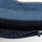 Dior Long Saddle Wallet Blue Denim Canvas — view 5