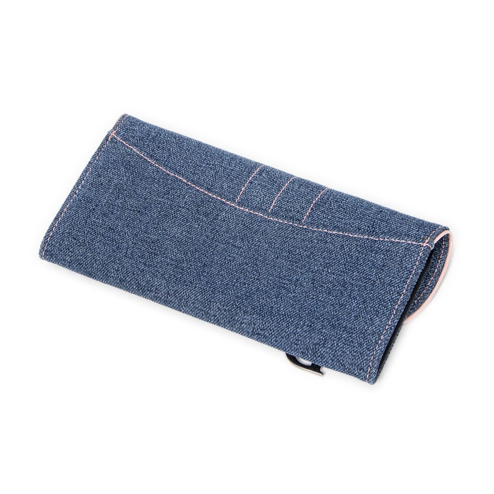 Dior Long Saddle Wallet Blue Denim Canvas — view 2