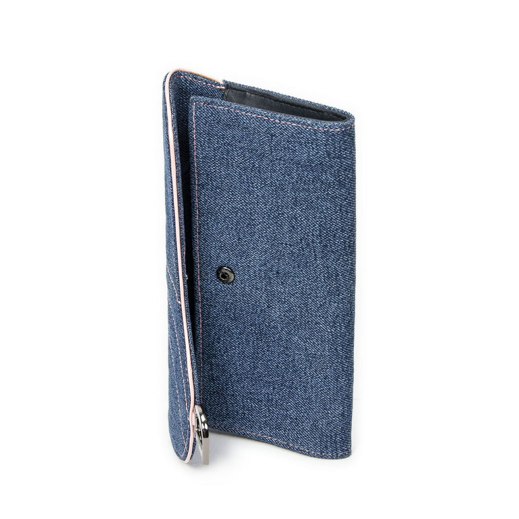 Dior Long Saddle Wallet Blue Denim Canvas — view 4