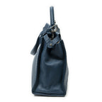 Fendi Large Selleria Peekaboo Blue Leather Messenger — view 4