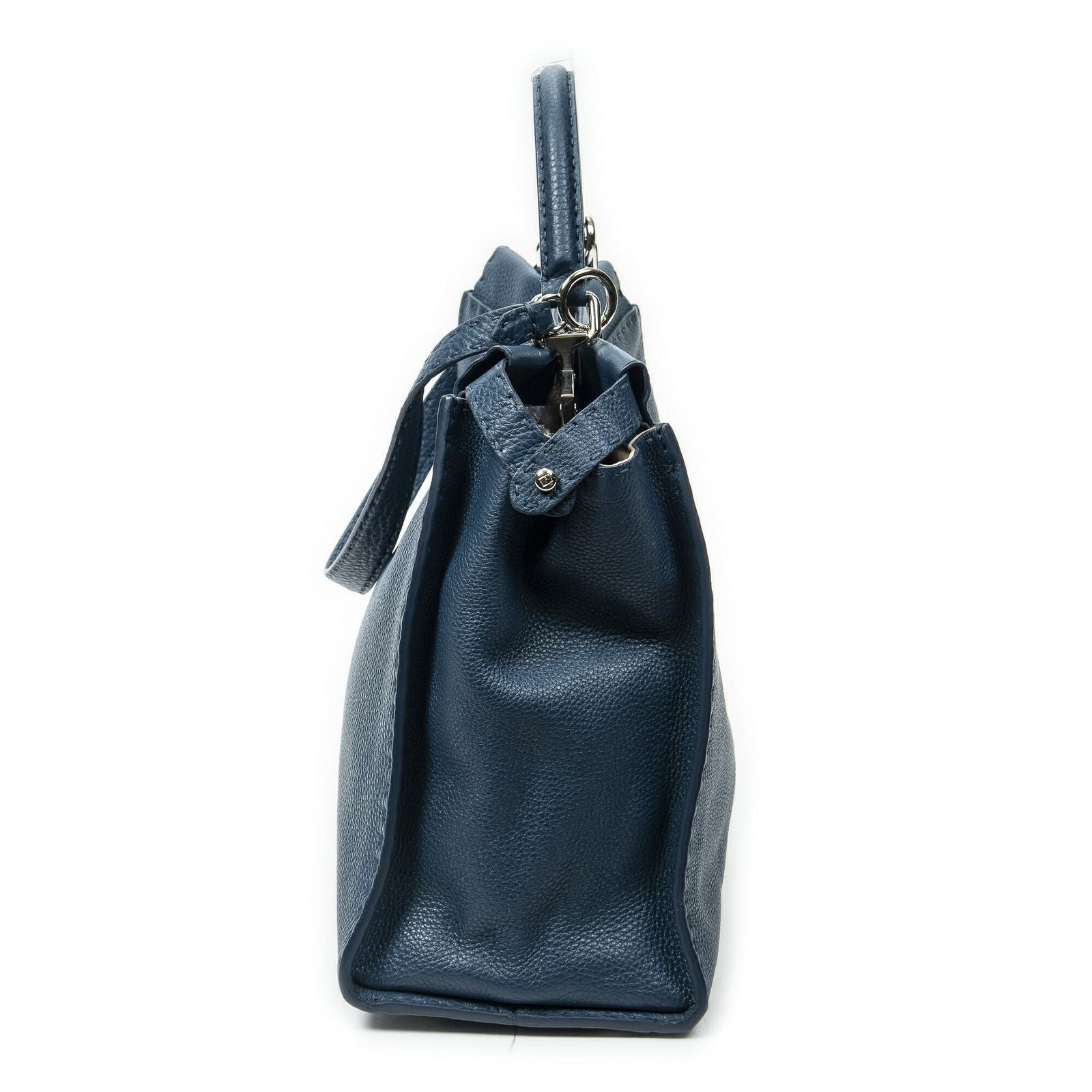 Fendi Large Selleria Peekaboo Blue Leather Messenger — view 4