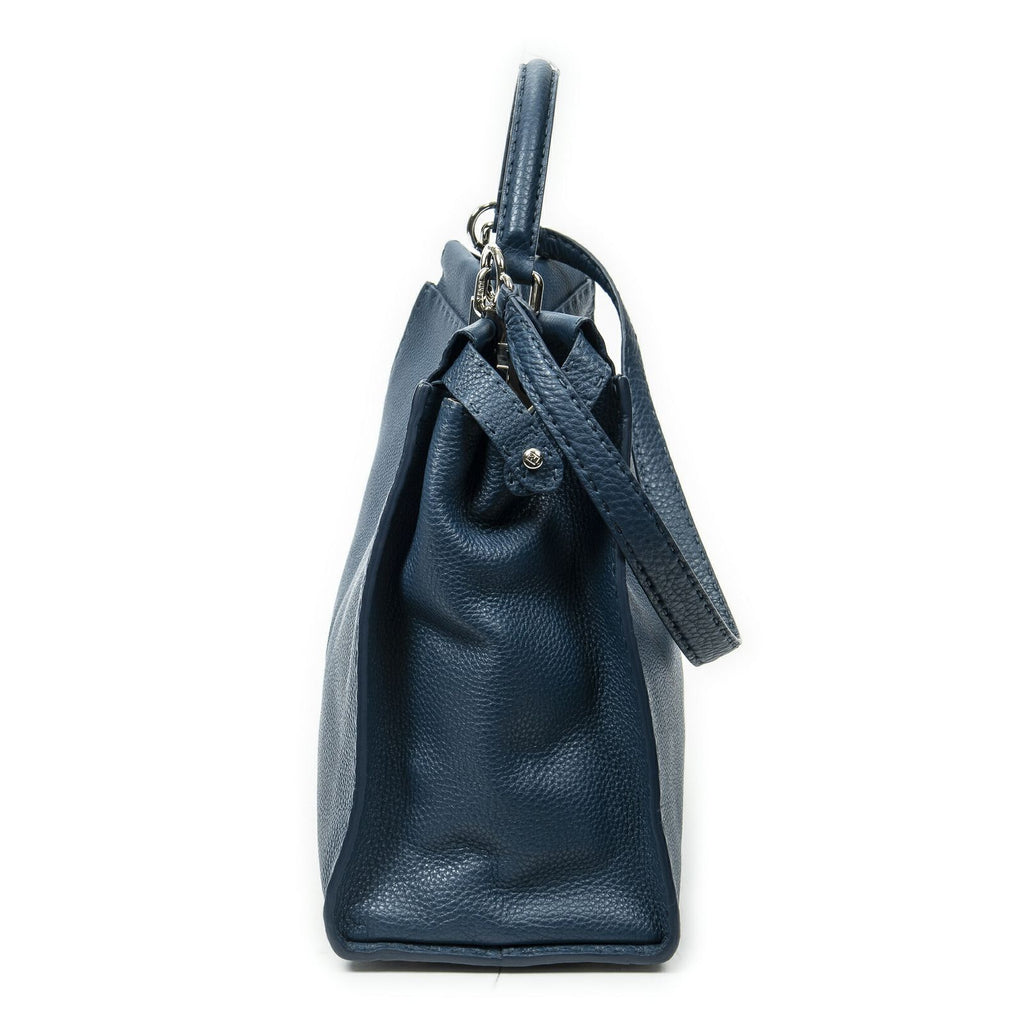 Fendi Large Selleria Peekaboo Blue Leather Messenger — view 3