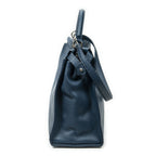 Fendi Large Selleria Peekaboo Blue Leather Messenger — view 3