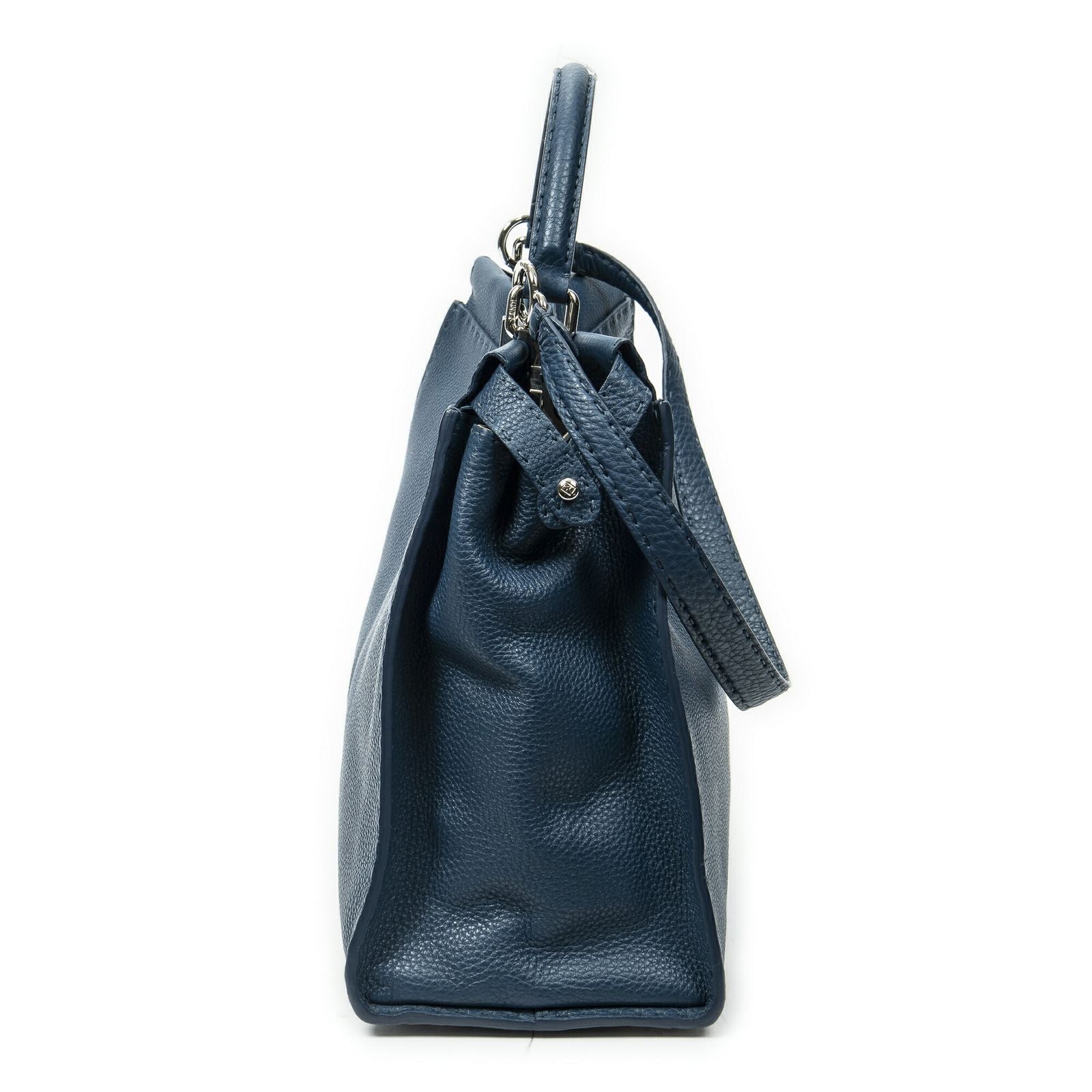 Fendi Large Selleria Peekaboo Blue Leather Messenger — view 3