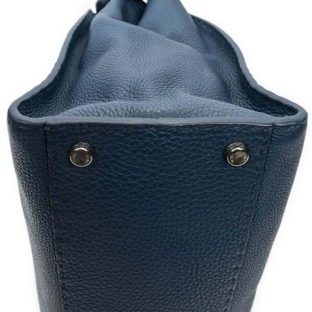 Fendi Large Selleria Peekaboo Blue Leather Messenger — view 8