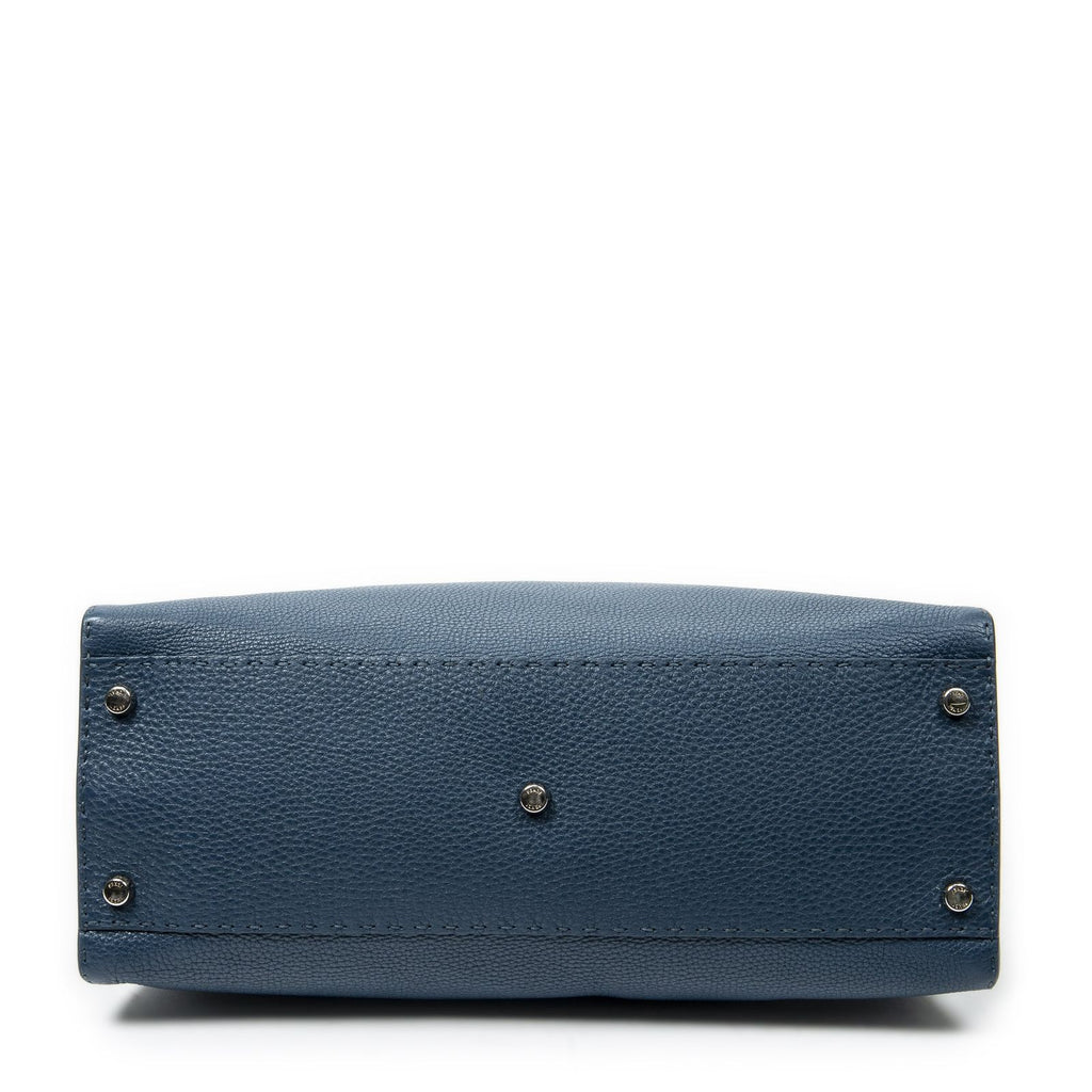Fendi Large Selleria Peekaboo Blue Leather Messenger — view 6