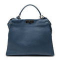 Fendi Large Selleria Peekaboo Blue Leather Messenger