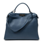 Fendi Large Selleria Peekaboo Blue Leather Messenger — view 5