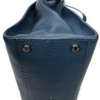 Fendi Large Selleria Peekaboo Blue Leather Messenger — view 7