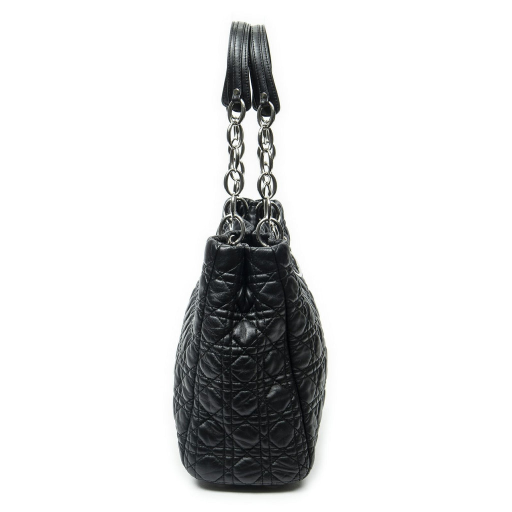 Dior Midi Amsoft Shopping Tote Black Cannage Calfskin Leather — view 4