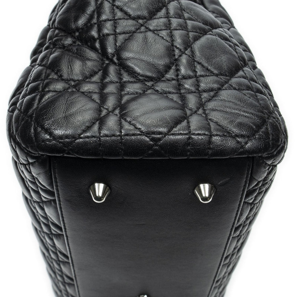 Dior Midi Amsoft Shopping Tote Black Cannage Calfskin Leather — view 8