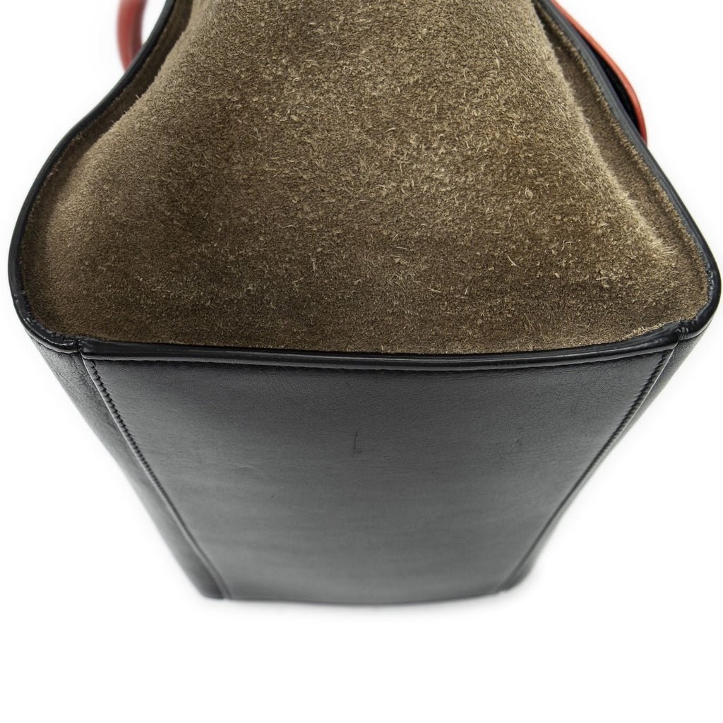 Celine Small Tricolor Trapeze Red Black Taupe Gray Calfskin Leather Messenger — view 7