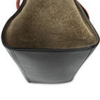 Celine Small Tricolor Trapeze Red Black Taupe Gray Calfskin Leather Messenger — view 7