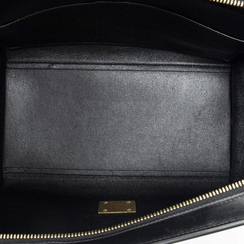 Celine Small Tricolor Trapeze Red Black Taupe Gray Calfskin Leather Messenger — view 9