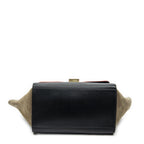 Celine Small Tricolor Trapeze Red Black Taupe Gray Calfskin Leather Messenger — view 6