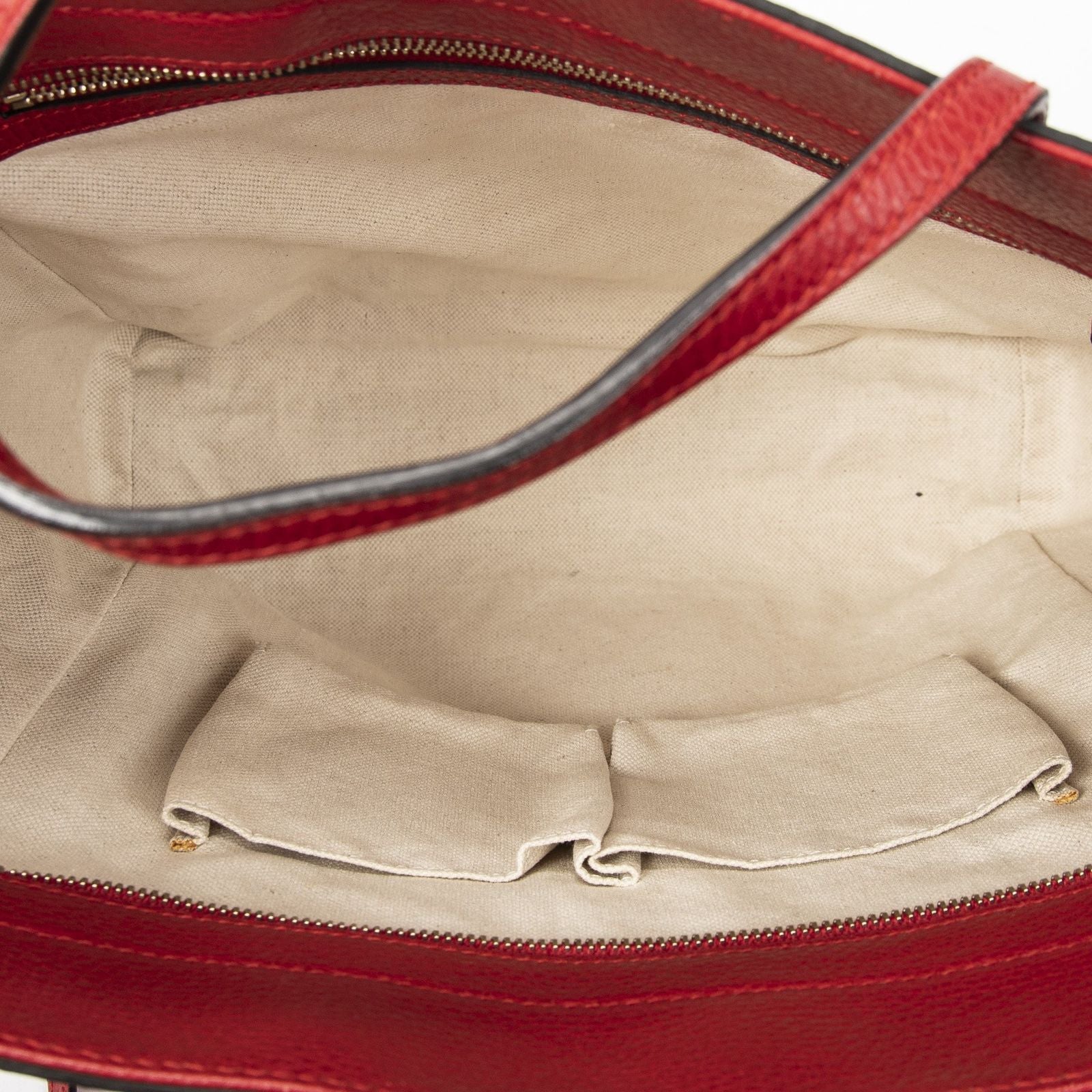 Gucci Swing Top Handle Red Gray Calfskin Leather — view 9