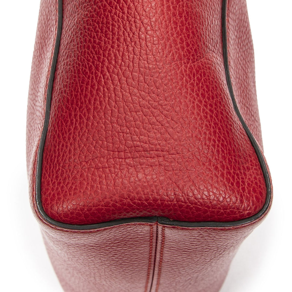 Gucci Swing Top Handle Red Gray Calfskin Leather — view 7