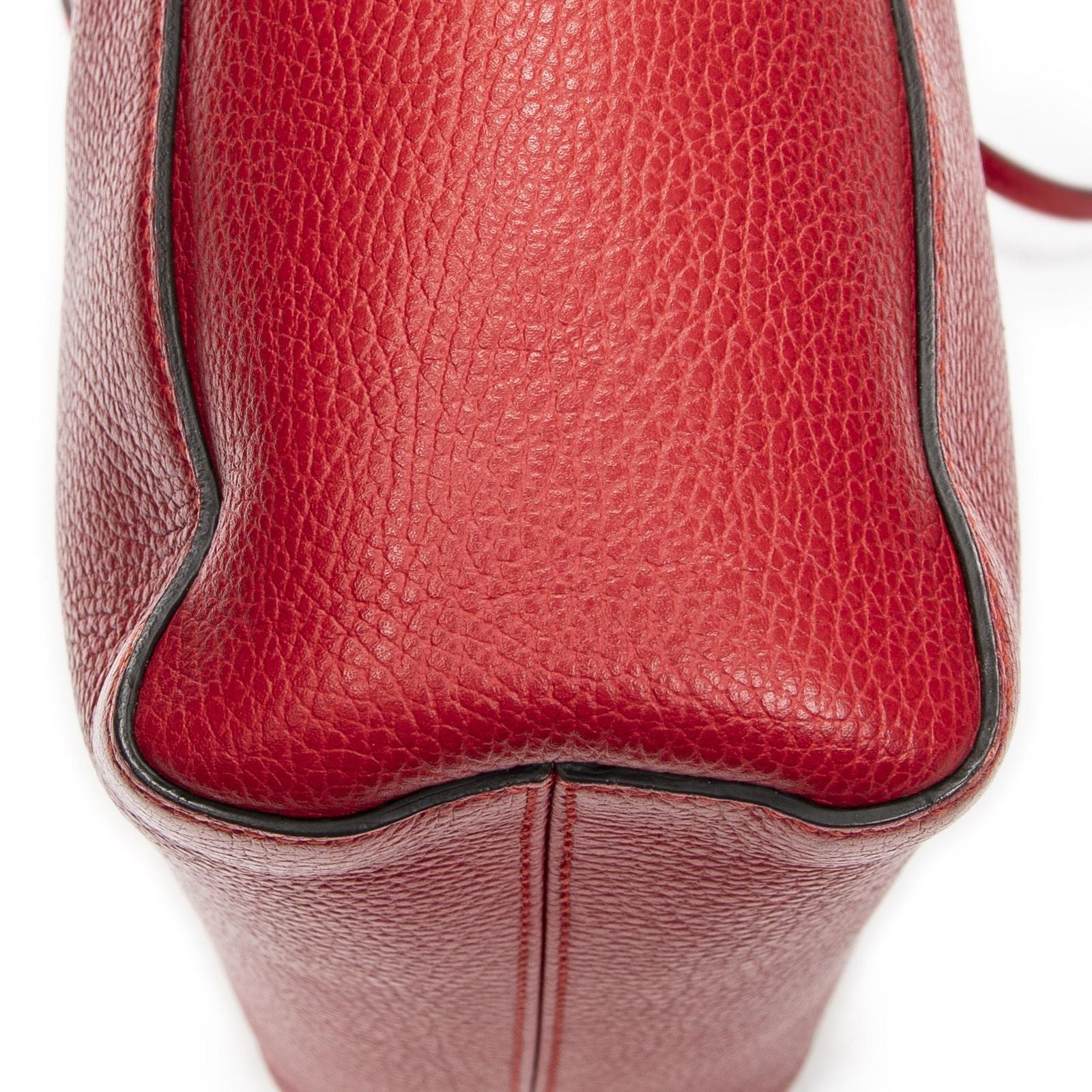 Gucci Swing Top Handle Red Gray Calfskin Leather — view 8