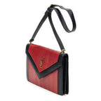 Saint Laurent Gaby Envelope Satchel Red Black Calfskin Leather — view 2